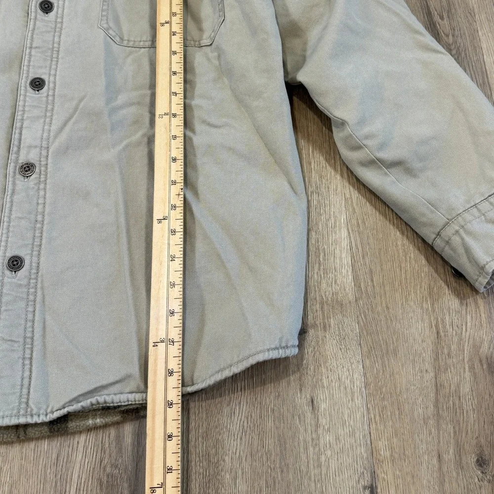 Y2K Levi Strauss Canvas Chore Jacket Shacket Fleece Lined Tan Plaid Size Medium